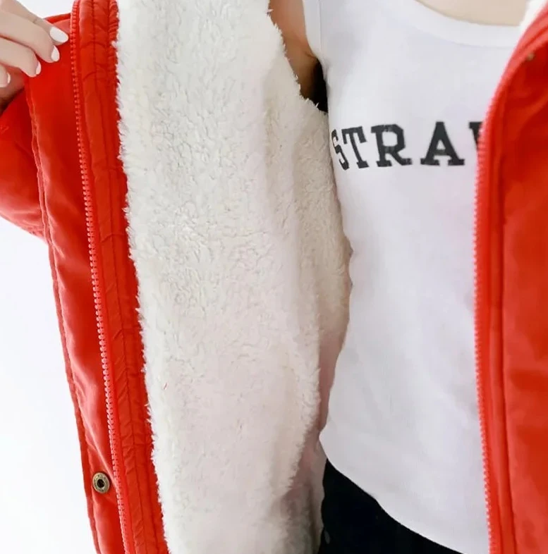 

Women Jackets Thicken Hooded Long Down Jacket Women Coats Slim Fit Hair Collar Cotton-padded Clothes