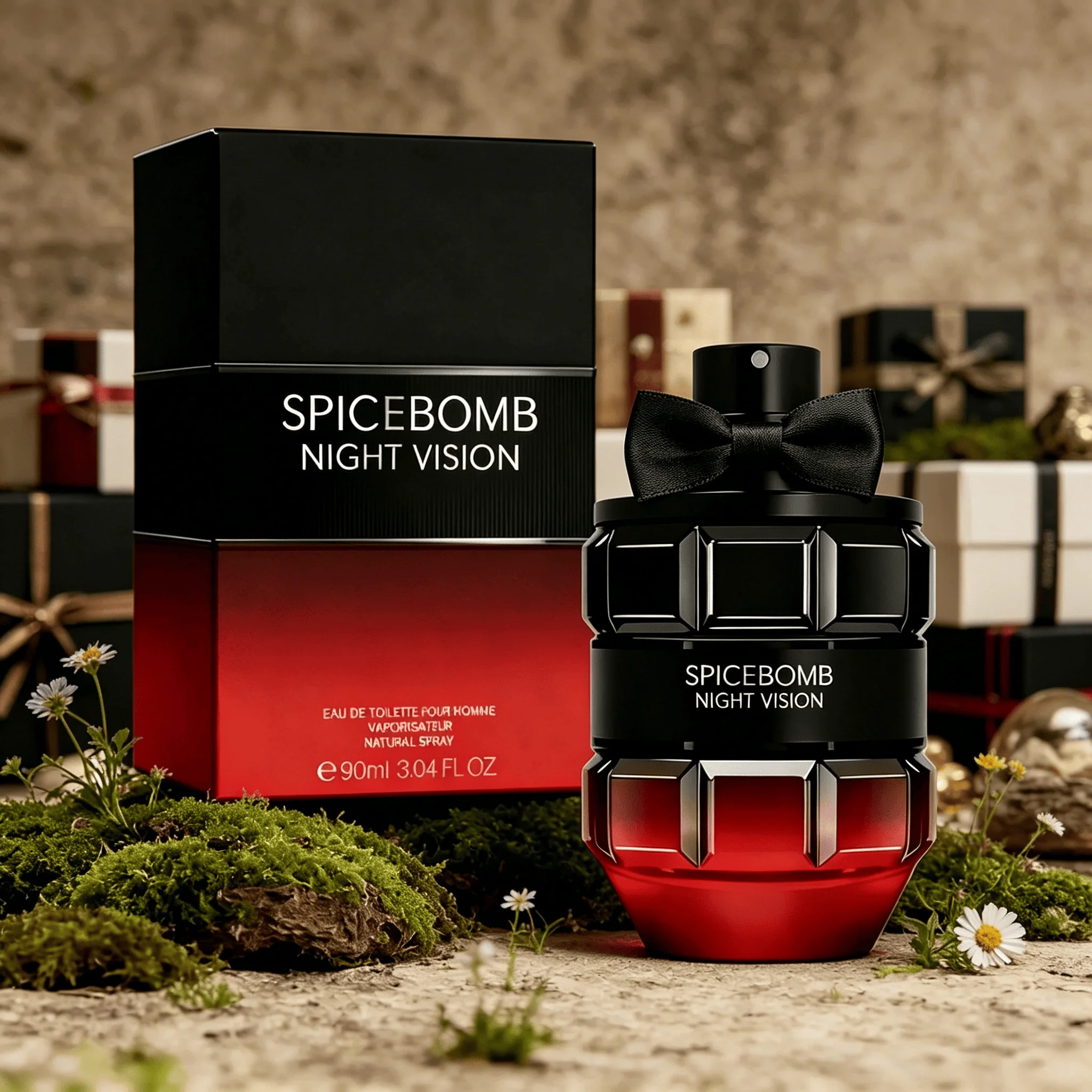 

2026 Hot Viktor&Rolf Spicebomb Men's Eau de Parfum, Ancient Dragon Water Extreme Woody Spicy Cologne with Amber Vanilla Notes