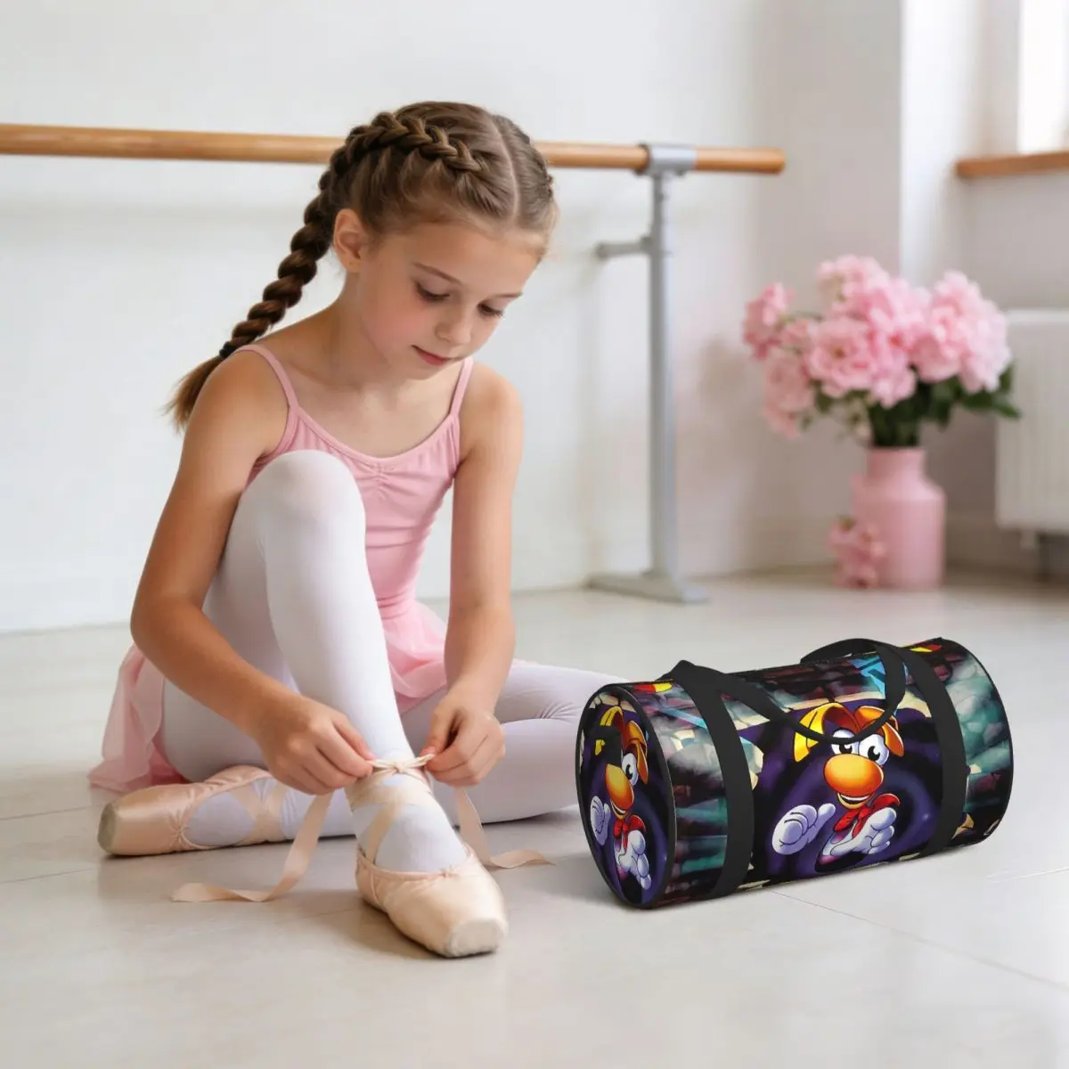 Black Vintage Retro Rayman Legends Graphic Luggage Bag Multi-Functional Duffle Tote Bag Handbags Gym Bags Fitness