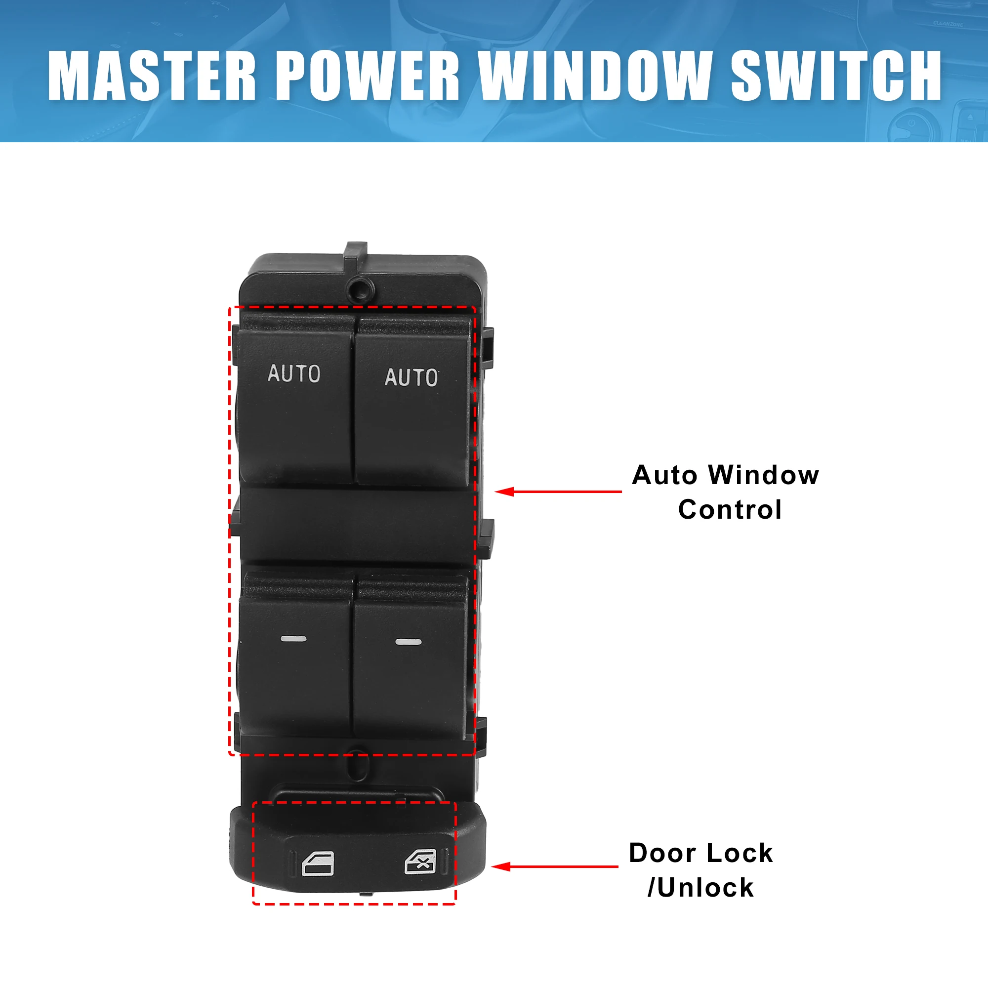 Uxcell Power Window Switch Driver Side Power Window Master Control Switch BL3T-14540-AAW for Ford F-150 2010-2014