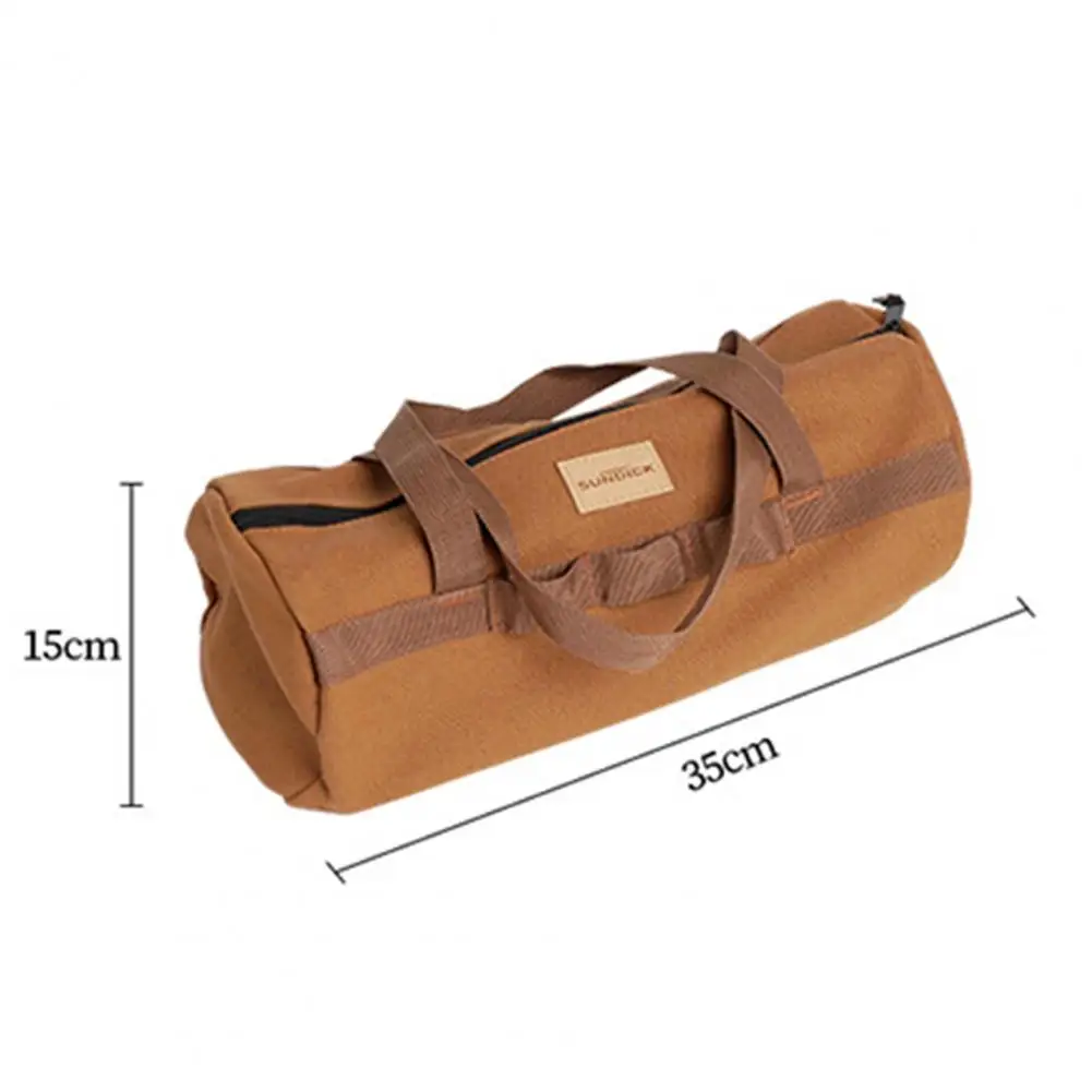 Outdoor Camping Tent Tool Storage Pouch Large Capacity Handbag Canvas Zipper Storage Bag Hiking Fishing EDC Bag