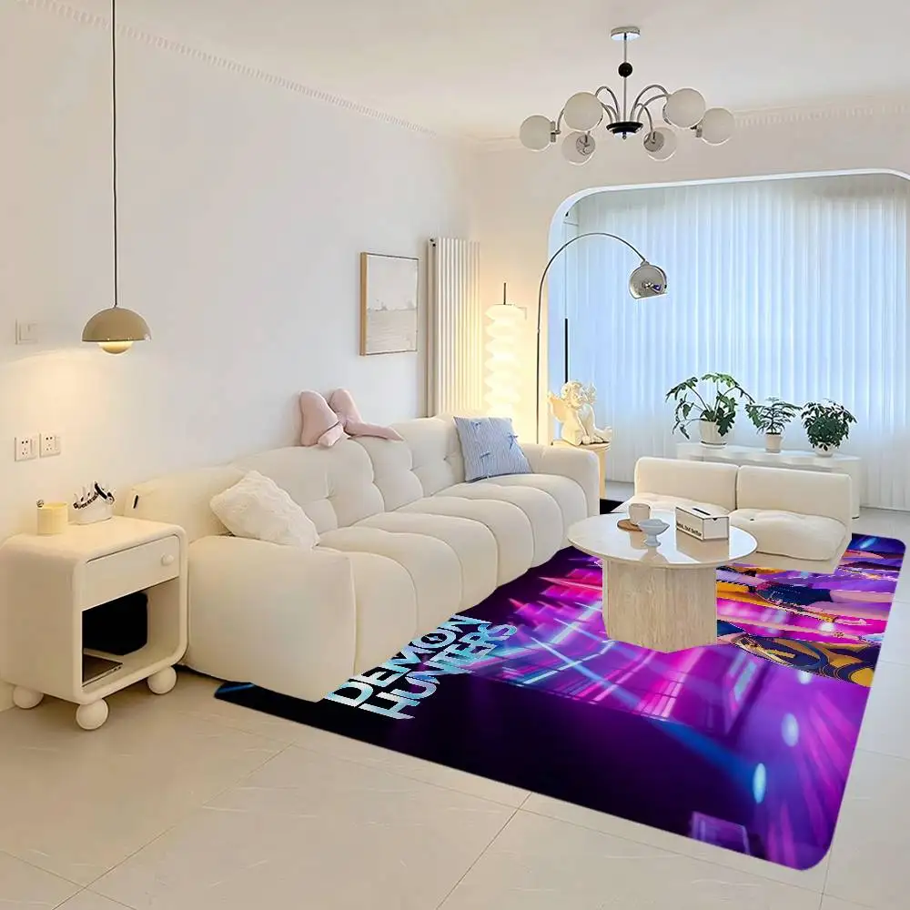 Kpop D-demon Hunters الكلمة حصيرة مستطيل المضادة للانزلاق المنزل لينة Badmat الباب الأمامي داخلي سجادة خارجية ترحيب ممسحة