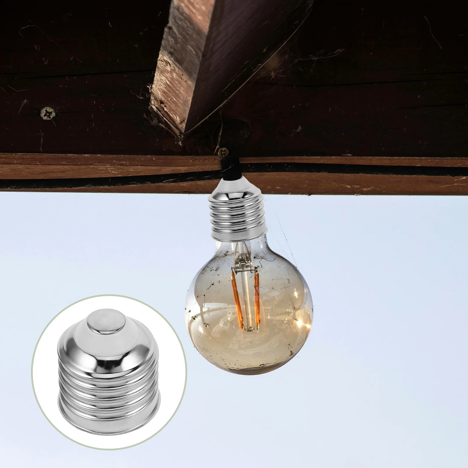 

50Pcs E26 Nickel-Plated Aluminum Light Bulb Socket Screw Adapter Ideal for Home Office Lighting Fixtures Replacement Holder