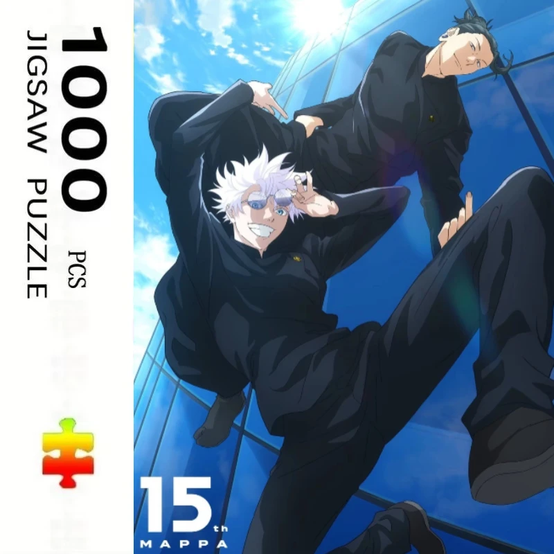 Jigsaw Puzzle 500/1000 Pieces Anime Jujutsu Kaisen Paper Puzzles Adult Present Portable Box for Family Games Educational Toys
