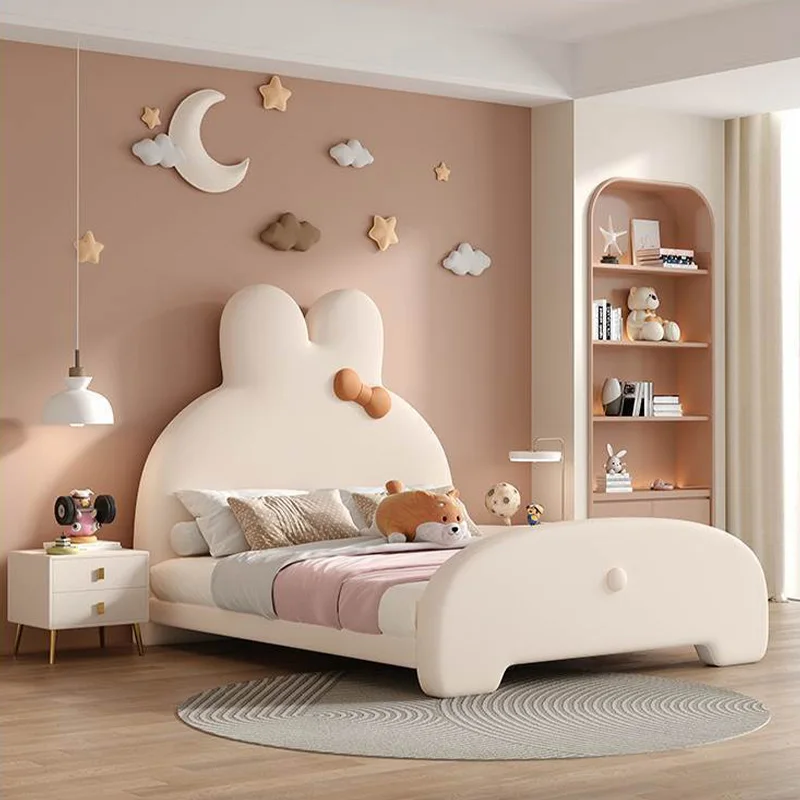#For Recommended Children's Bed Room Set Cute Rabbit Cartoon Princess Bed Kids Modern Soft Safety