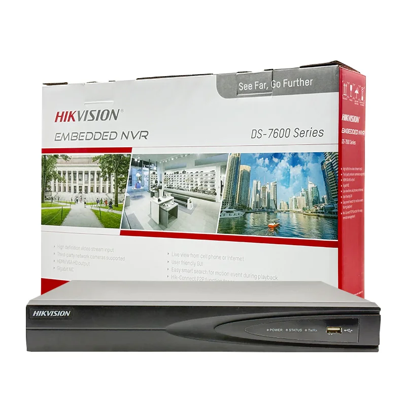 Hikvision 8 canali 1U 8 PoE 4K NVR Ricerca/Riproduzione intelligente Rilevazione movimento a 4 canali H.265+ Videoregistratore di rete DS-7608NI-Q1/8P