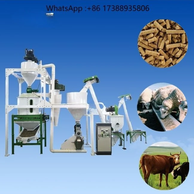 Factory Chicken/Animal/Cow Feed Pellet Machine Production Line 1ton 2ton
