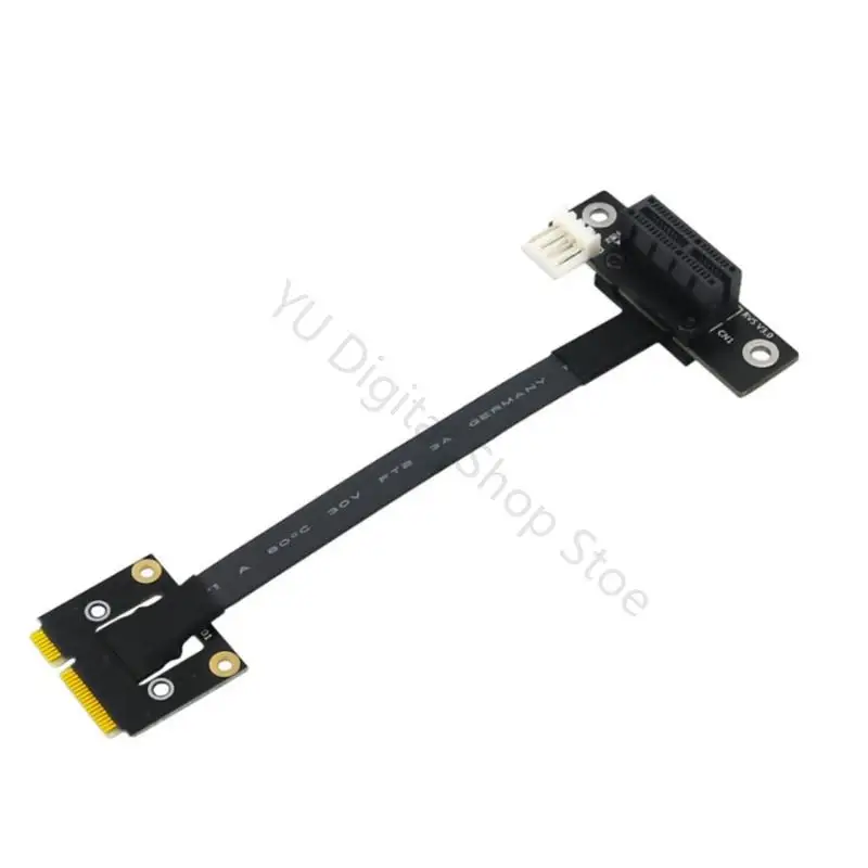 96BA Mini PCIe Ribbon Cable for PC DIY Builders, Internal PCIe Extension Line with Mounting Hole Boards for Desktop Use