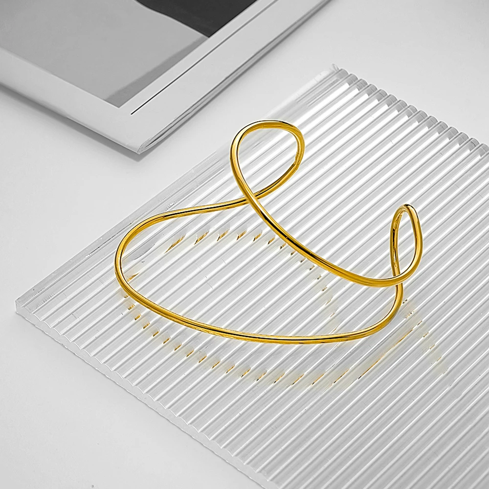 

ENFASHION Pulseras Geometry Hollow Line Bracelet For Women's Stainless steel 18K Plated Gold High Street Fashion Jewelry B252632