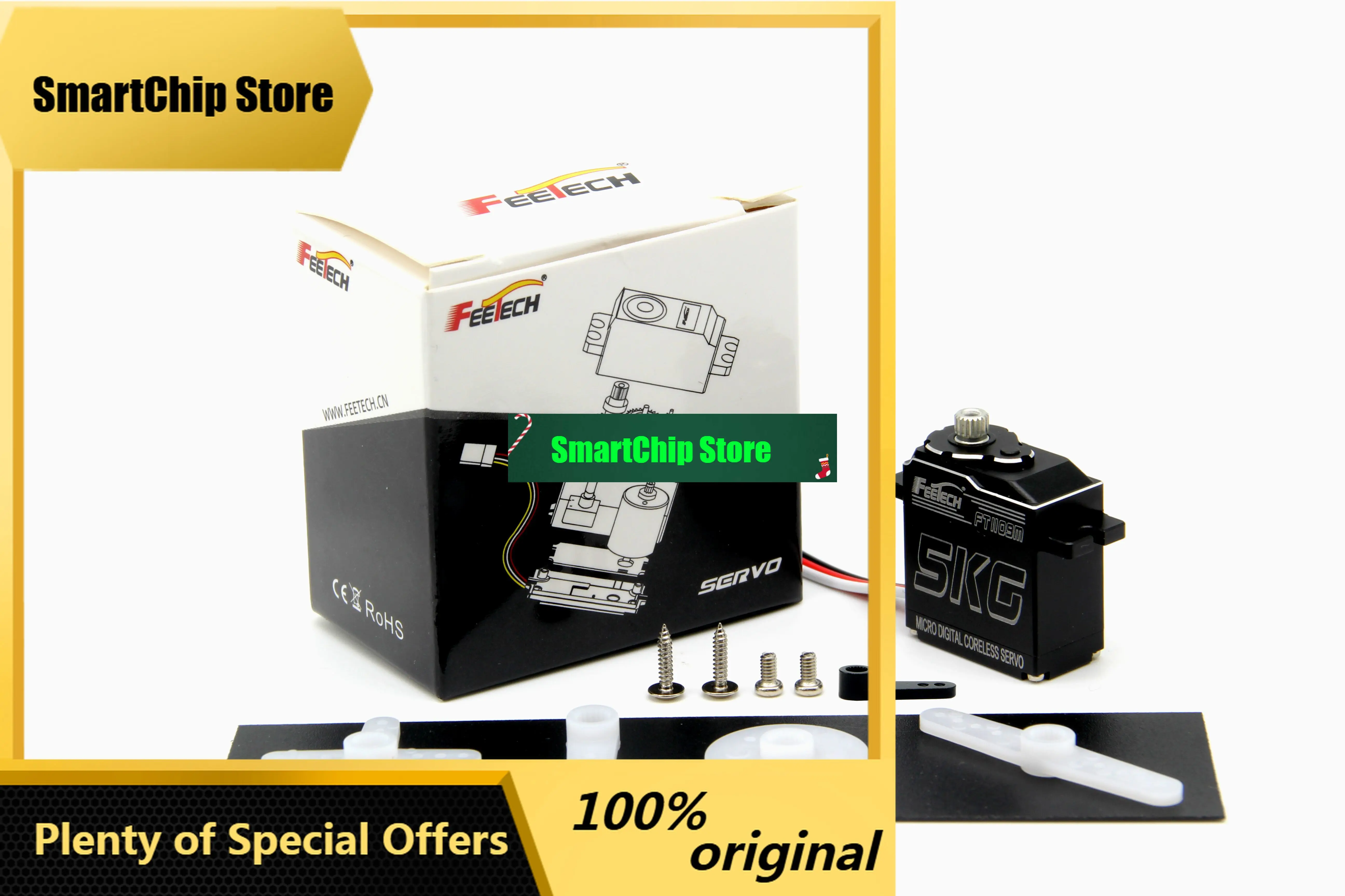 SmCp2.5KG 5KG Micro Servo 9g 11g All Metal Coreless Low Noise 180 Degree Digital Servo For RC Mini Car Buggy FT1108M FT1109M FEE