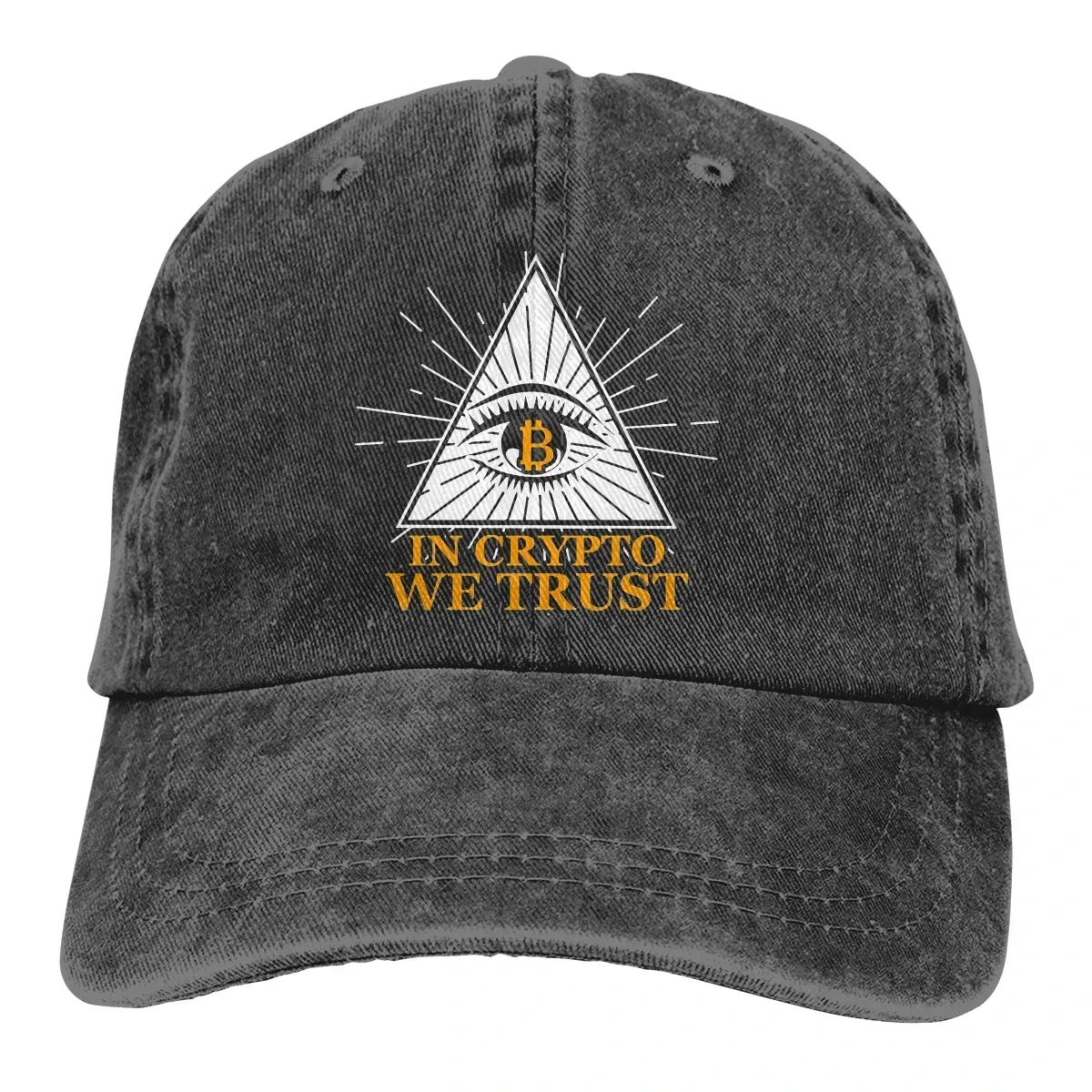 2026 Washed Men's Baseball Cap In Crypto We Trust Eyes Trucker Snapback Caps Dad Hat Bitcoin Miners Meme Golf Hats