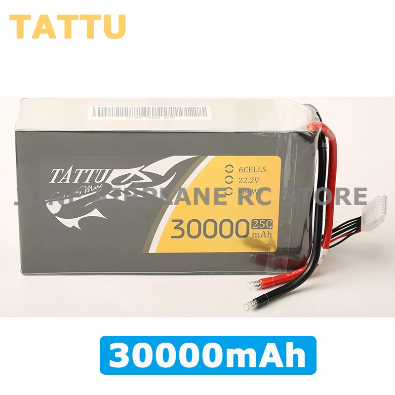 

TATTU 30000mAh 22,2 V 6S LiPO батарея Burst 25C для большой нагрузки Multirotor FPV Drone гексакоптер октокоптер