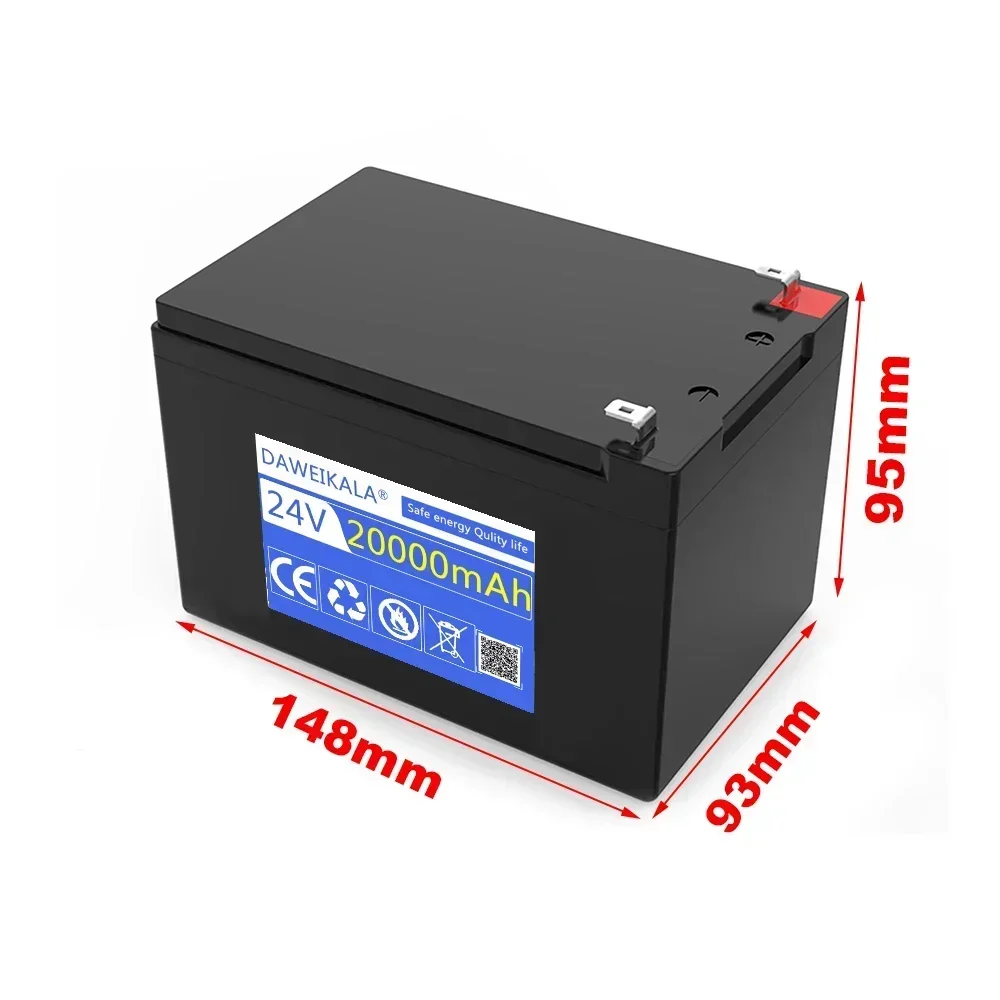 24V Battery 20Ah 18650 lithium battery pack Rechargeable battery for solar energy electric vehicle battery+25.2v2A charger