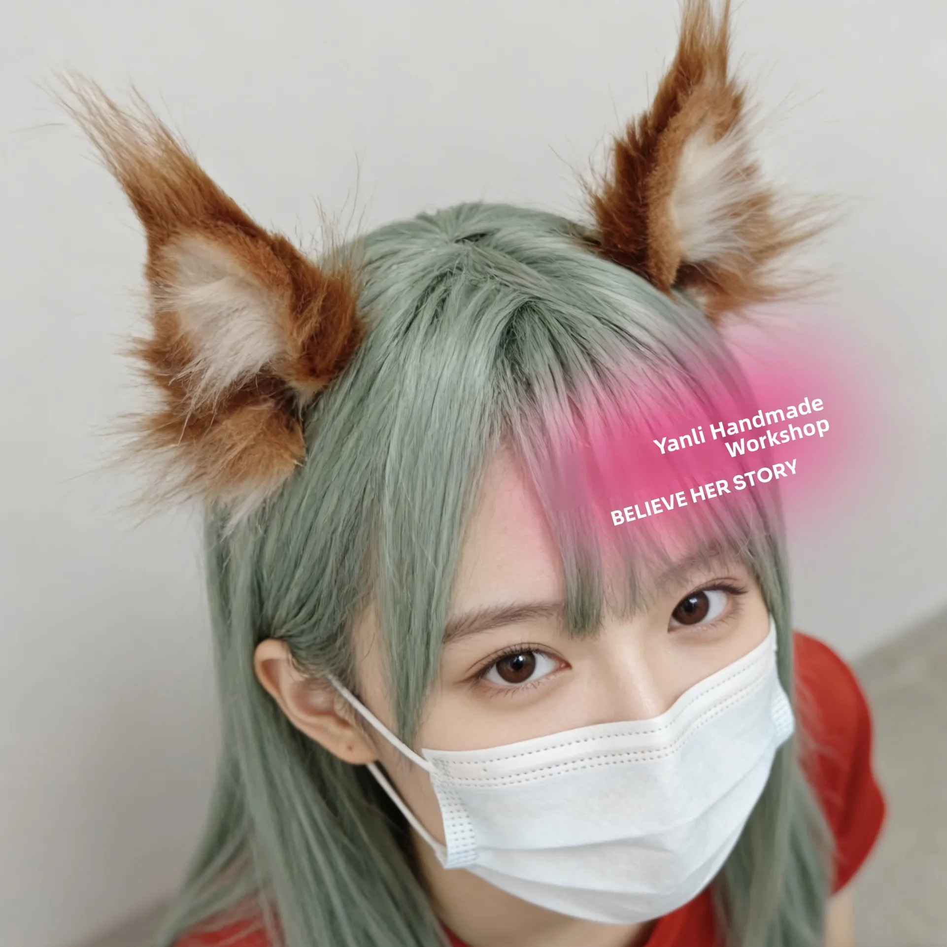 Handmade Squirrel Ear Tail Plushie Children Performance Animation Show Cosplay Props Cute Animal Ear Tail Accessories