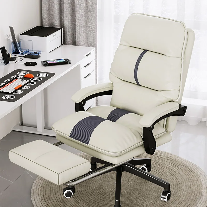 

Leather Computer Swivel Lumbar Gaming Ergonomic Mesh Office Wheels Adjustable Reclining Footrest Back Home Chair Support Desk