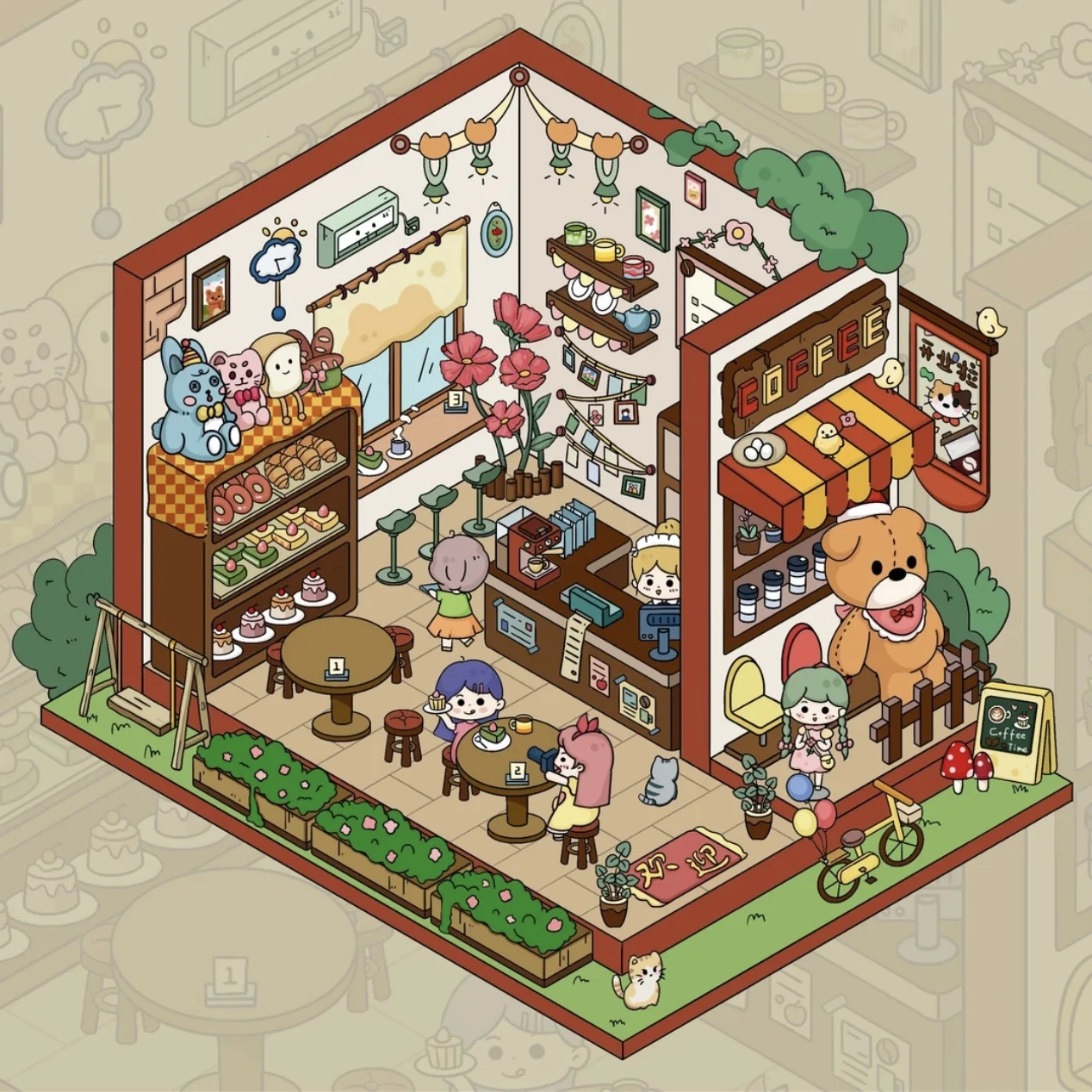 

Оригинальные наклейки с пейзажем для исследования магазина, миниатюрный коллаж с 3D-томой для исследования магазина, креативные наклейки для экономии времени