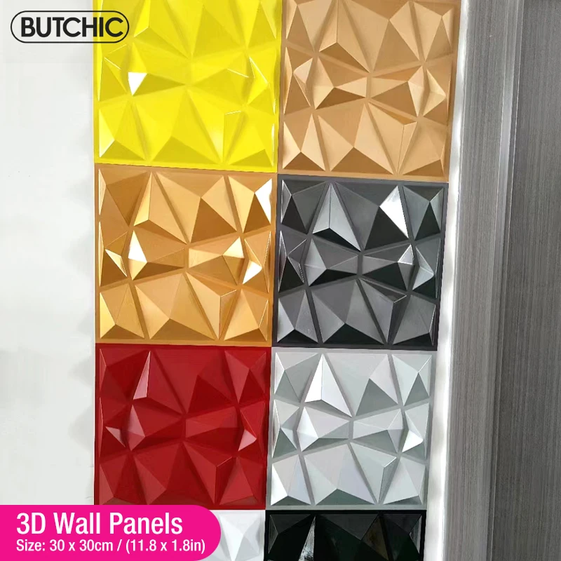 Decorative 3D Wall Panels in Diamond Design 30x30cm 3d wall sticker Wallpaper Mural Tile-Panel-Mold waterproof bathroom kitchen