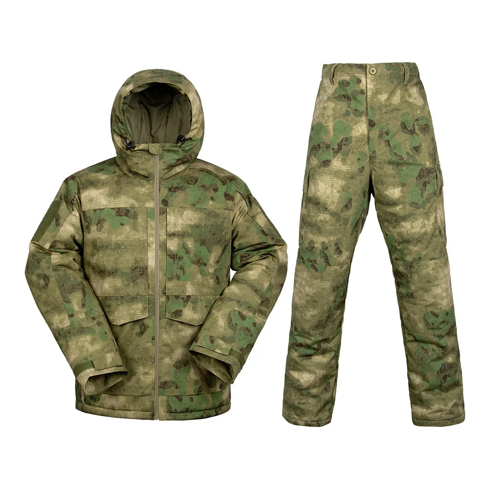 Winter Outdoor Waterproof Camouflage Hooded Hunting Tactical Jacket Heat Reflection Cold-proof Warm Cotton Coat for Men