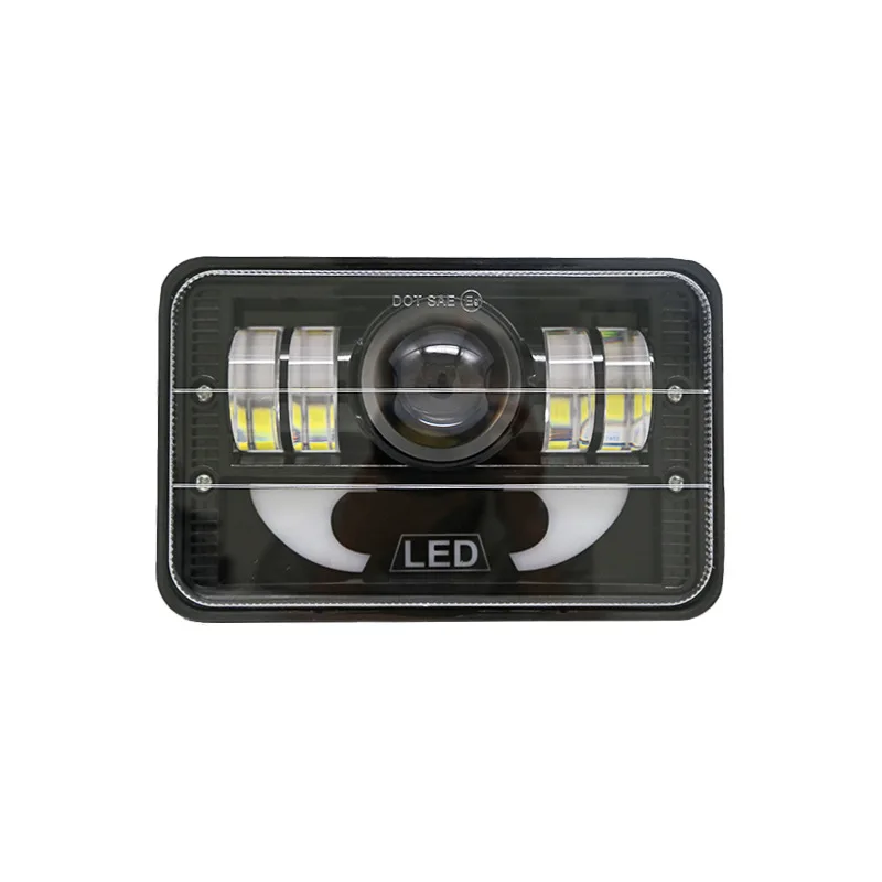 

Hot Sale 7/5 LED Headlight 4x6 with Turn Signal DRL H4 Projector Off-Road Jeep Wrangler Upgrade Lamp