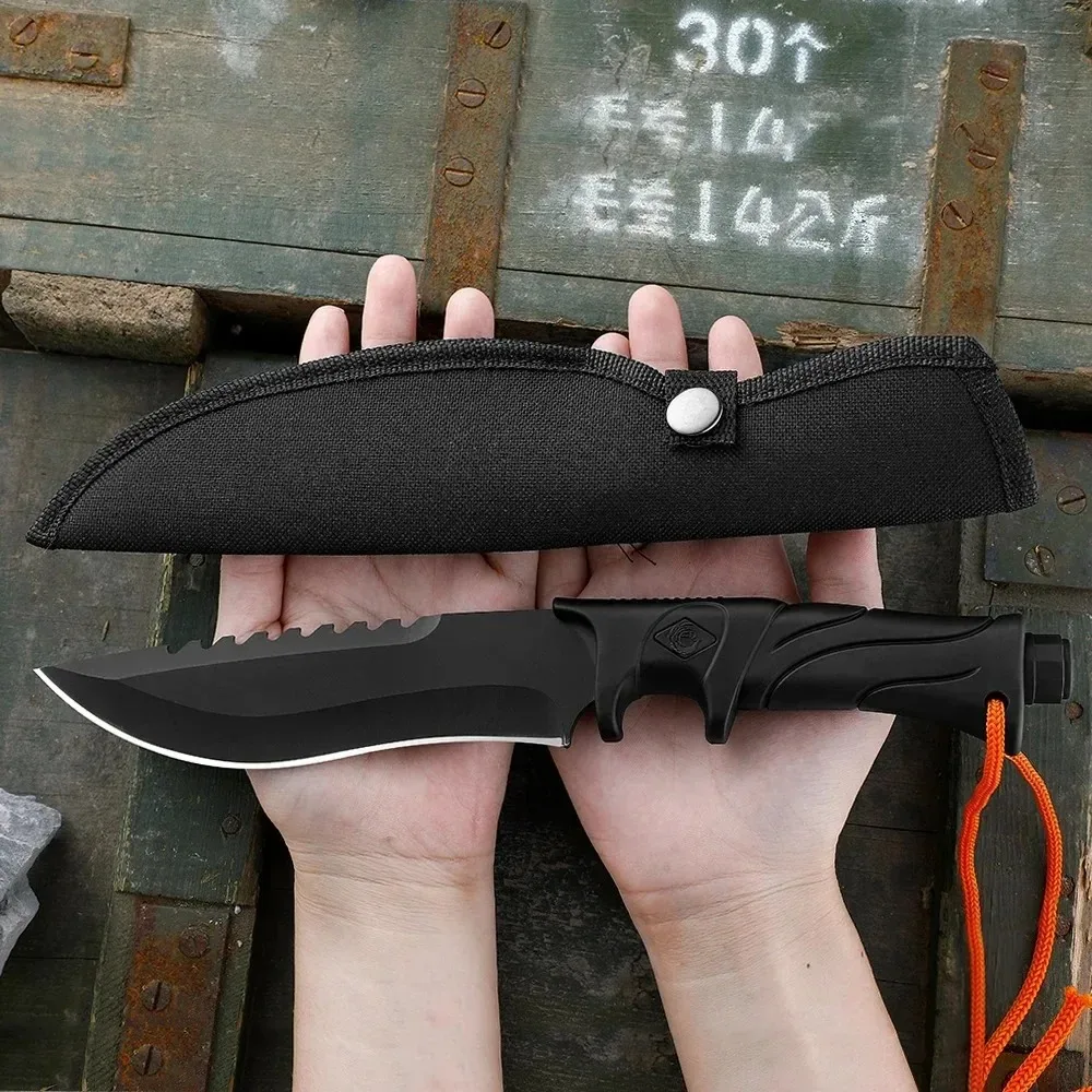 1PC Survival Knife, Stainless Steel Kitchen Utility Knife, High Hardness Tactical Knife, EDC Fixed Blade, Self-Defense Knife