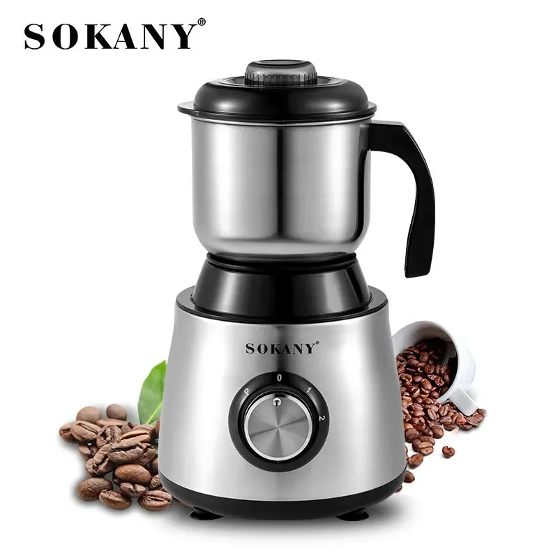 220V 500W Electric Coffee Grinder Electric Kitchen Cereals Nuts Bean Spices Grains Grinder Household Office Mixer Coffee Grinder