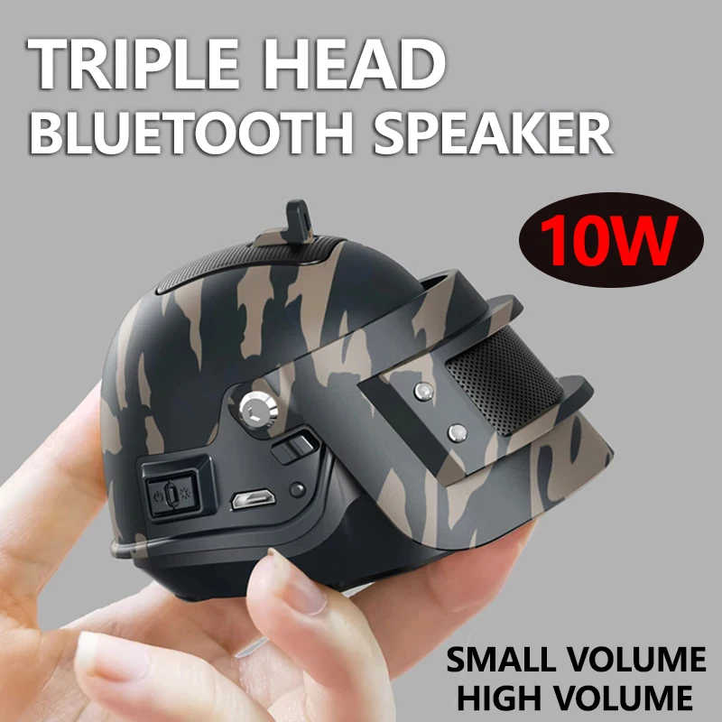 

98K Level 3 Helmet Bluetooth Speaker High Quality Gaming Mini Camouflage Wireless Sound Box Home 10W Portable Sound System