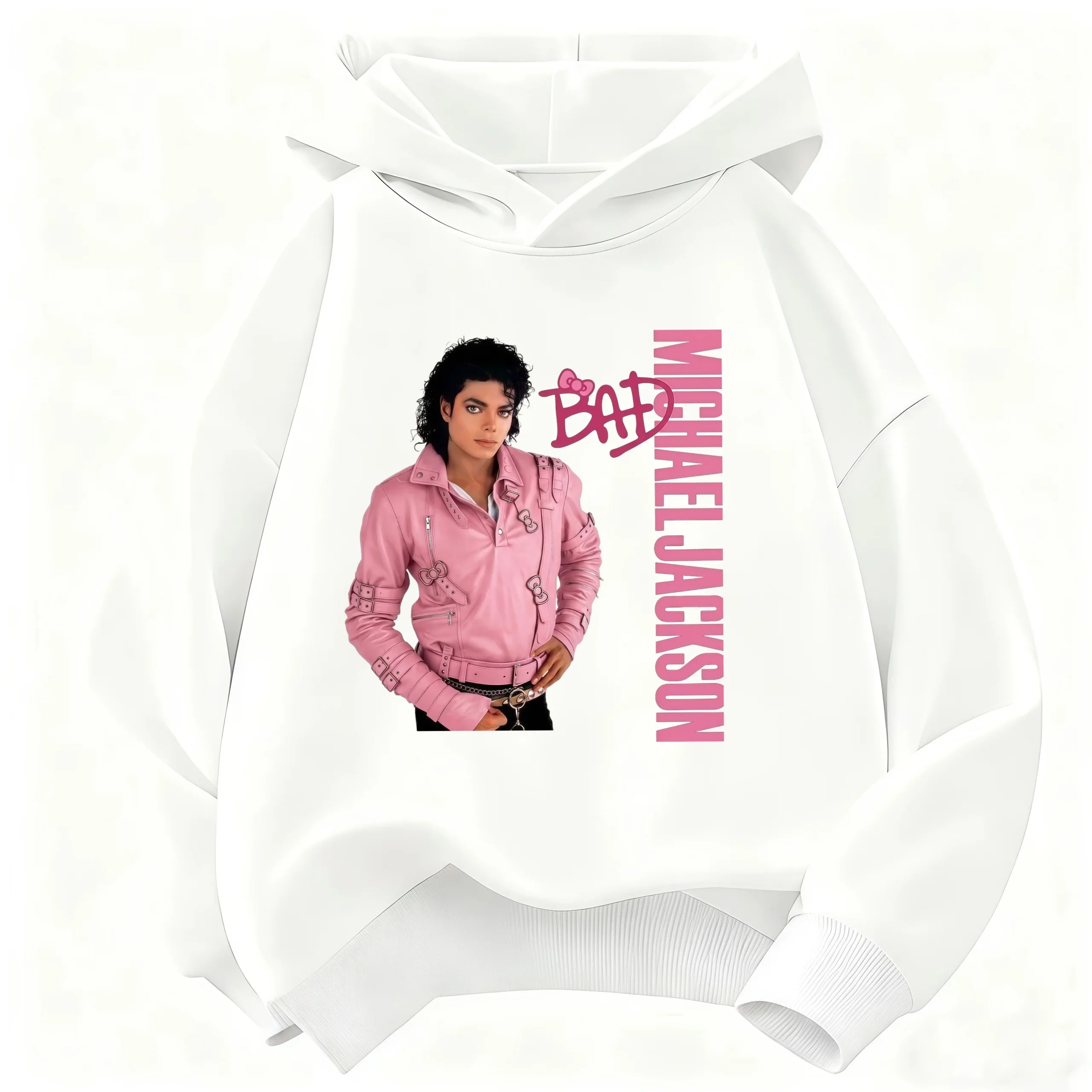 2026 New Children's Hoodie Michael Jackson Print Unisex Warm, Thickened, Retro-Style Superstar Graphic Top for Autumn/Winter
