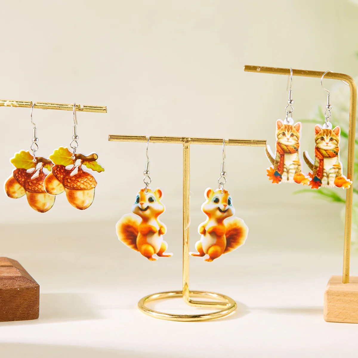 Funny Acrylic Pinecone Squirrel Cat Drop Earrings For Women Simple Cartoon Animal Umbrella Squirrel Dangle Earring Party Jewelry