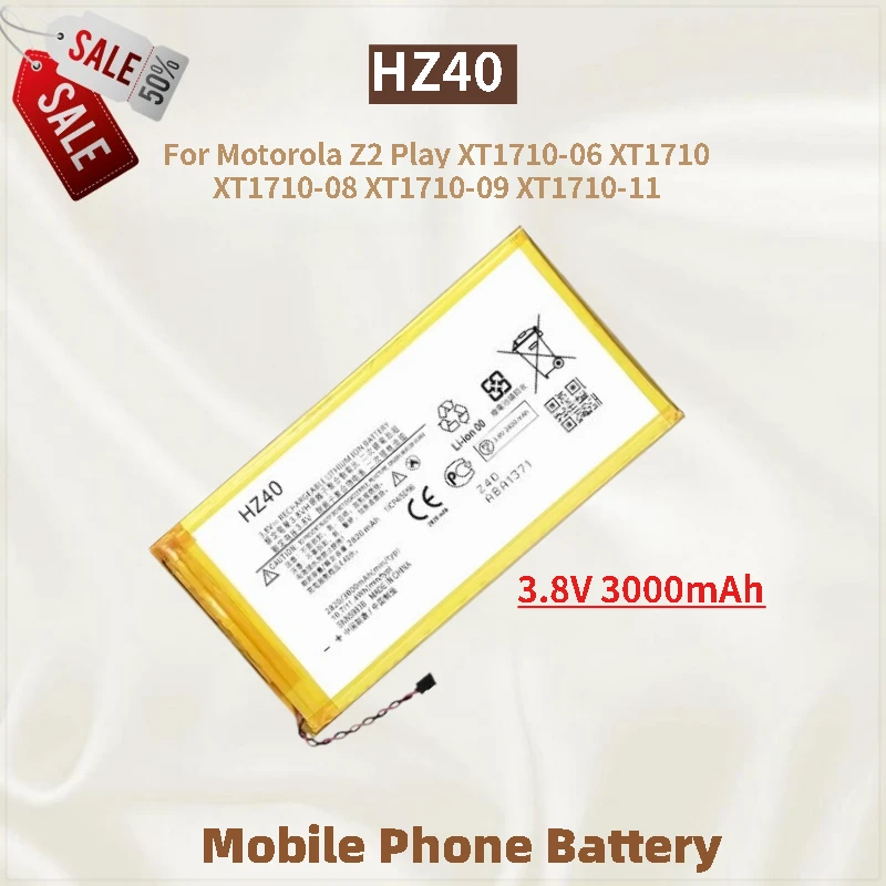

Аккумулятор HZ40 3,8 В 3000 мАч для Motorola Z2 Play XT1710-06 XT1710 XT1710-08 XT1710-09 XT1710-11, новый мобильный телефон высокого качества