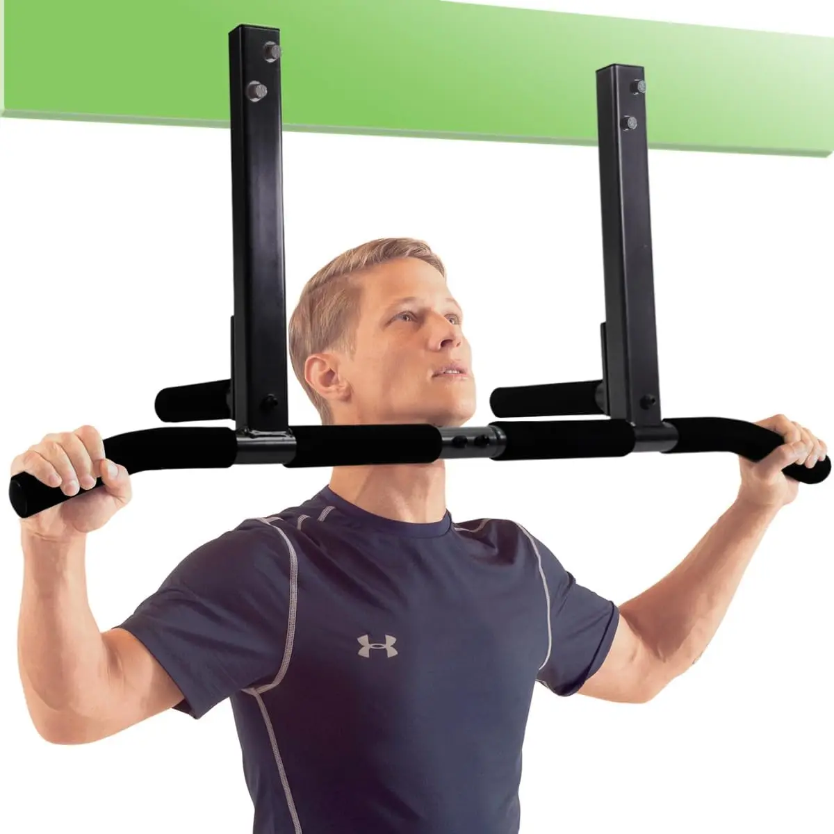 

Joist Mount Pull Up Bar with Extra Hardware and Mounting Template for Easy Install to Beam or Rafter by Ultimate Body Press