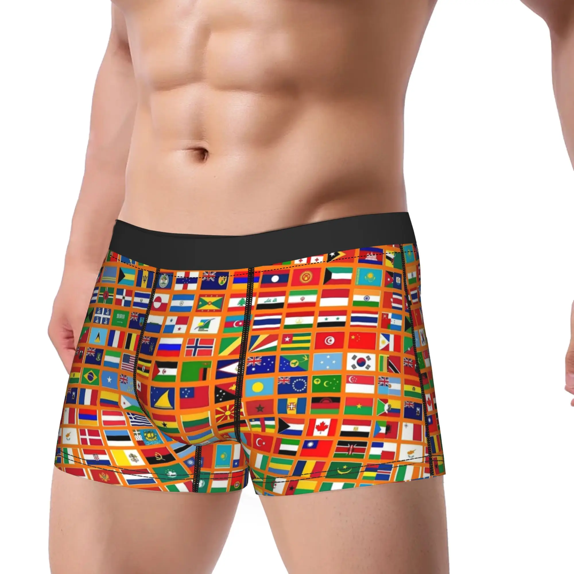 

Боксерские трусы с флагами всех стран, нижнее белье с карманом, высококачественные трусы-шорты, забавные мужские трусы больших размеров 2XL