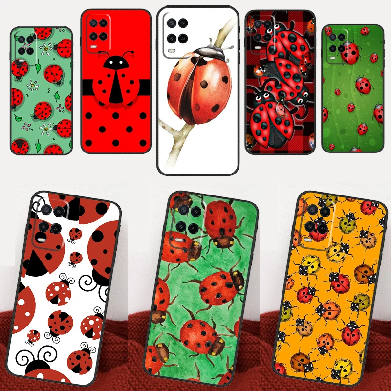 Ladybug Beetle For OPPO A78 A98 A77 A57 A17 A74 A94 A15 A16 A52 A72 A91 A76 A96 A5 A9 A53S A54S A57S Case