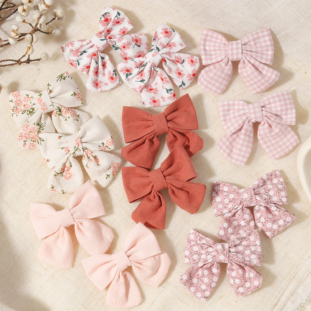 2PCS/Set Fabric Bow Hair Clip Sweet and Fashionable Bow Clip for Children Baby Girl Party Outfit Kids Hair Accessory Gift
