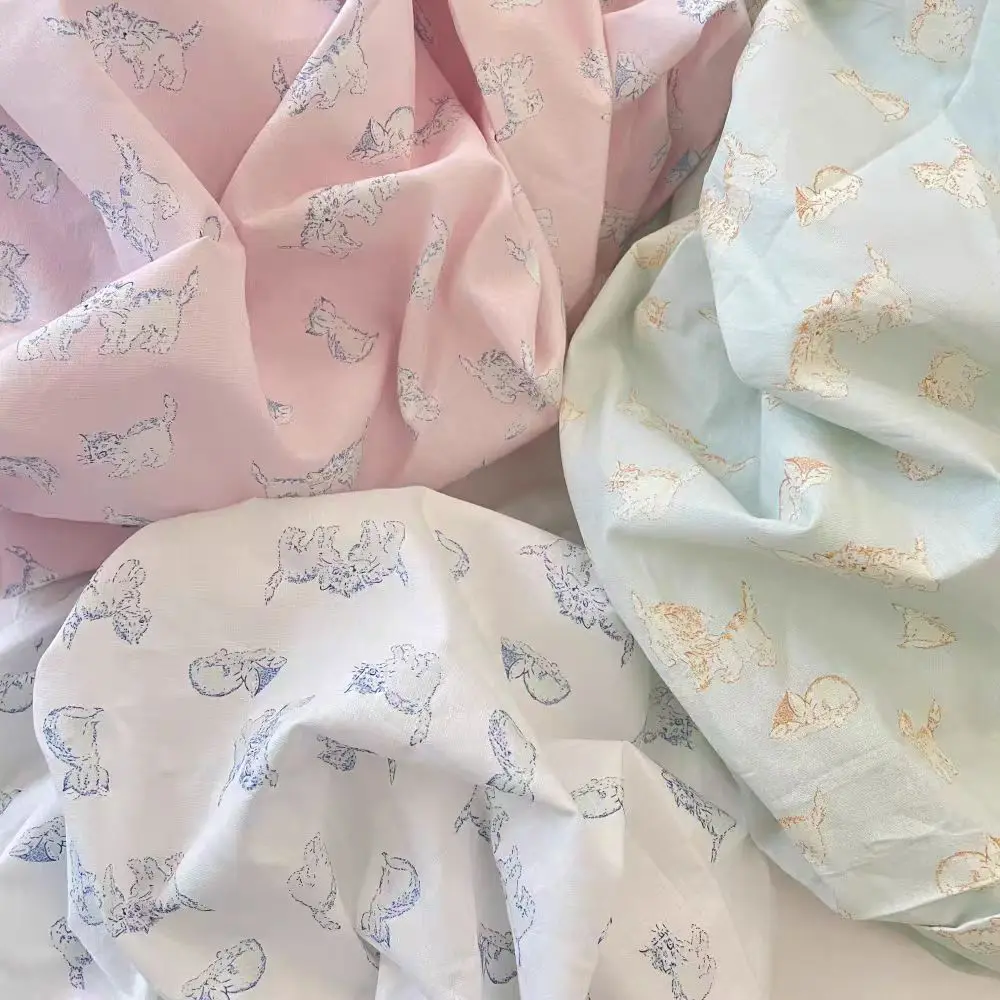 

145x50 см ткань с милым мультяшным принтом кота, одежда, скатерть, подушка ручной работы, сделай сам, маленькая свежая ниша, высококачественная швейная ткань