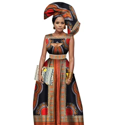 Traditional African Women Clothing African Print Wax Custom Long Dresses for Women Africa Women Clothing Dashiki Dresses WY1871