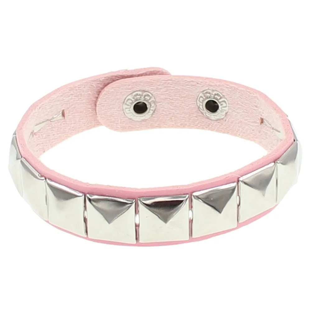 Punk Hip-hop Single Row Square Rivet Bangles Fashion Rock Opening Adjustable Couple Wristband for Women Men Jewelry Accessories image 5
