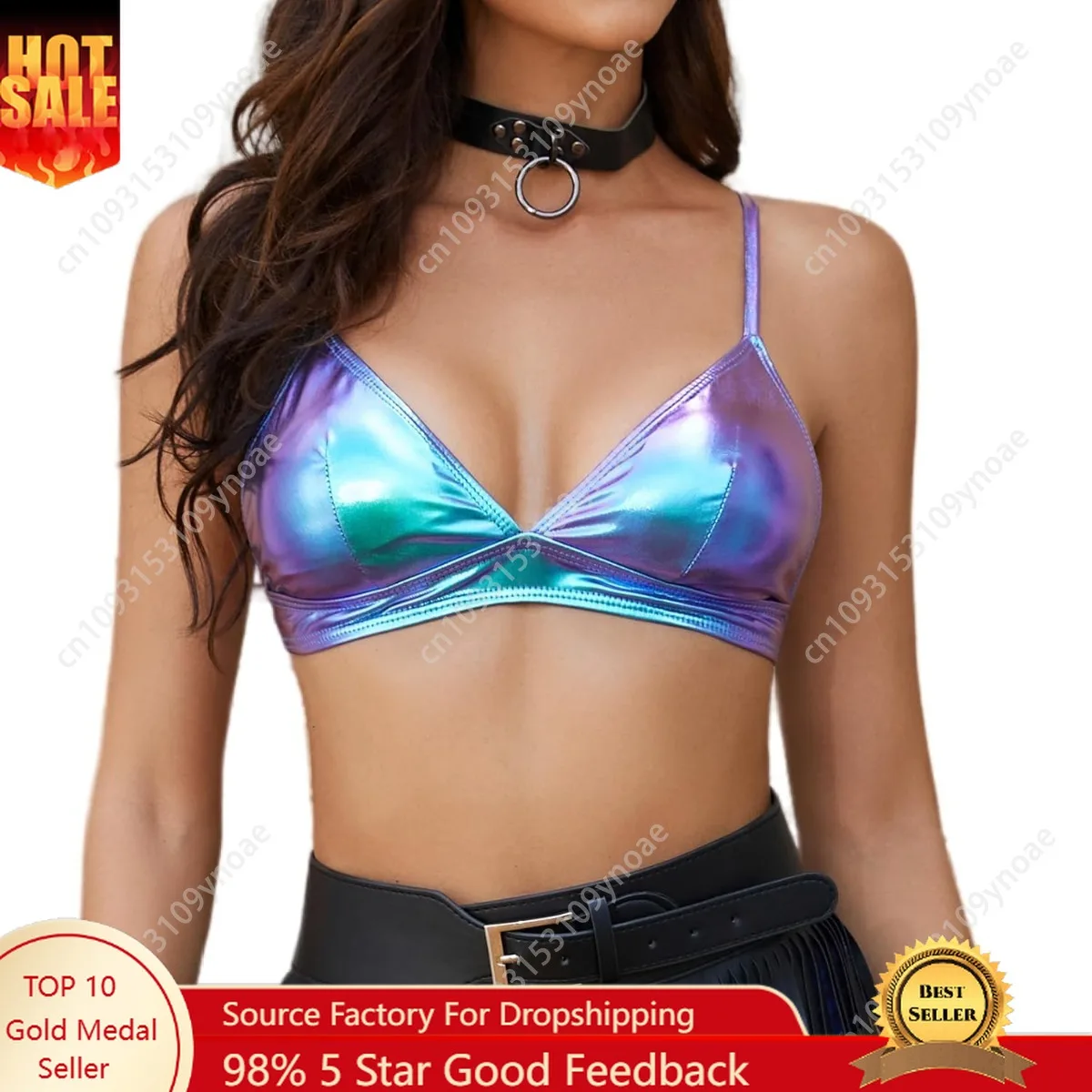 

Laser Cool Print Bikini Sexy Women Camisole Tops V Neck Bra Beach Cross Camisole Top Summer Fashion Bikinis Set