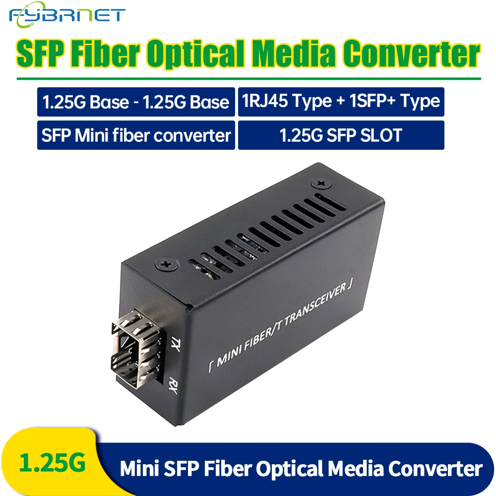 

100/1000M MIni Fiber Media Converter SFP Transceiver 1 SFP Slot to 1.25G RJ45 Port fast Ethernet gigabit Fiber Optical Switch