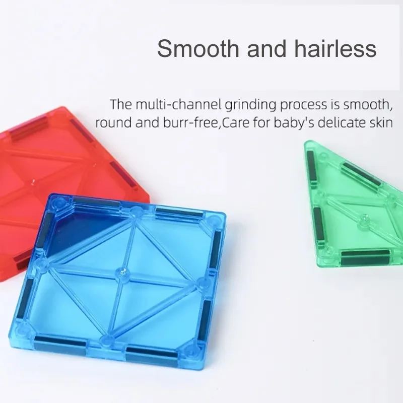 Magnetic Tiles 120PCS Magnetic Blocks Clear Building Blocks Set STEM Sensory Educational Toys Gift for Toddlers Kids Boys