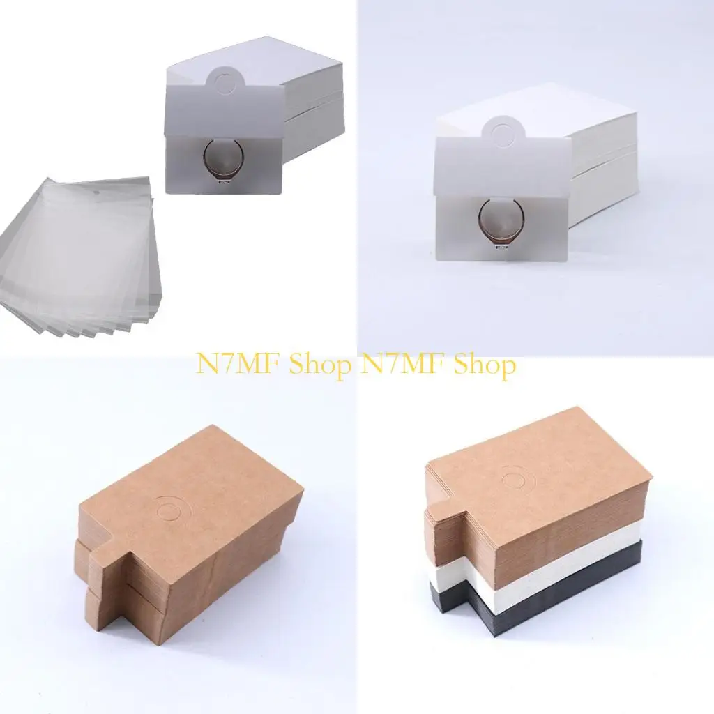 

N7MF 100Pcs Ring Hanging Cards Jewelry Display Card for Selling, Hanging Ring, Retail