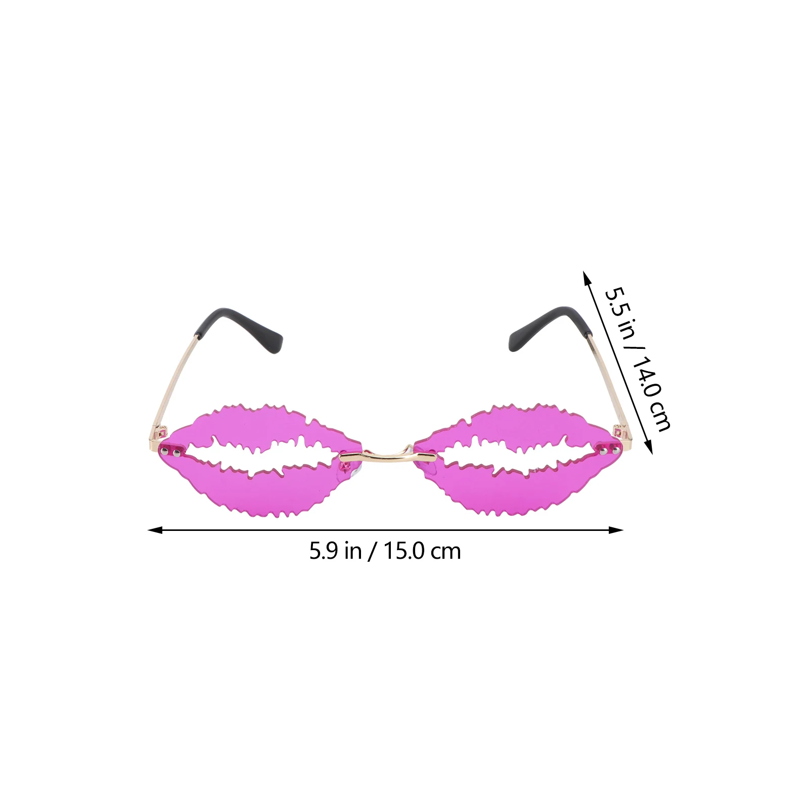 

Frameless Lip Shaped Sunglasses Lightweight Metal PC Fashion Women Party Photo Props Stylish Eyewear Travel Accessories