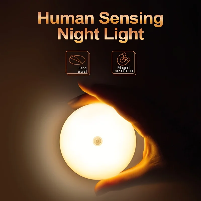 

New magnetic sensing LED nightlight - rechargeable and adjustable color, 5 adjustment modes, two suspension modes, modern matte,