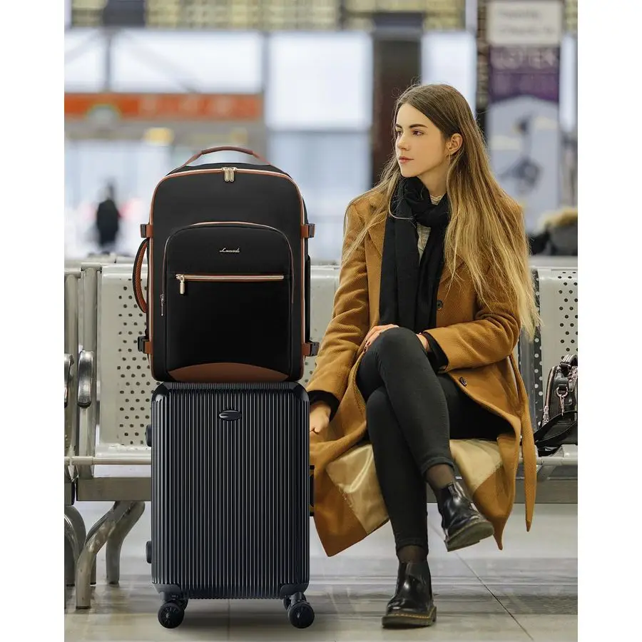 กระเป๋าเป้เดินทางขนาดใหญ่ 50 ลิตร สำหรับผู้หญิงและผู้ชาย ใส่แล็ปท็อปขนาด 17 นิ้วได้ ใช้เป็นกระเป๋าถือขึ้นเครื่องบินได้ ใช้เป็นกระเป๋าสัมภาระส่วนตัวบนเครื่องบิน