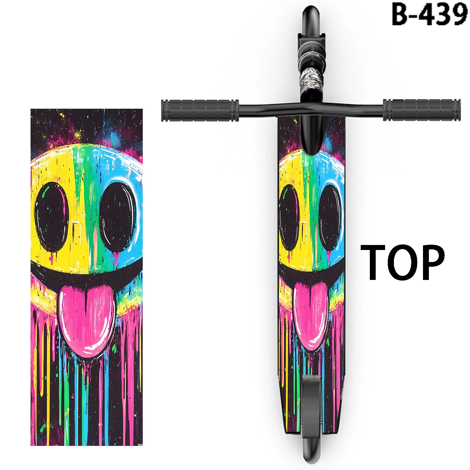 

1 Street Graffiti Wind Colorful Tongue Smiley Scooter Sticker, Personalized Scooter Decoration Sticker, Scooter DIY Decoration
