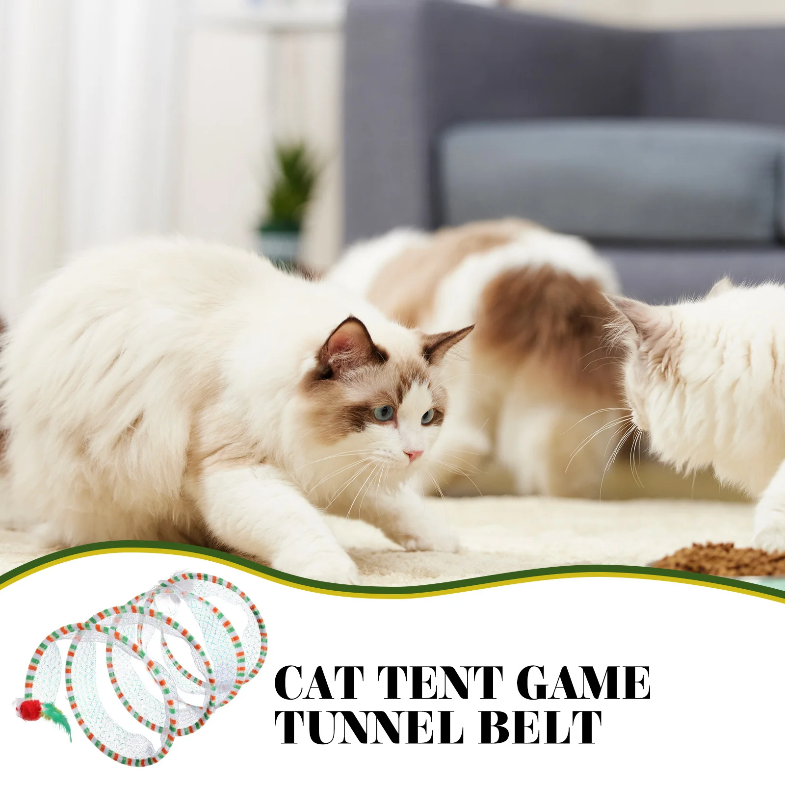 

Cat Tunnel Durable Steel Cloth Material Kicking Interactive Playing Accessory Indoor Cats Curious Pets Gift Scratching Fun