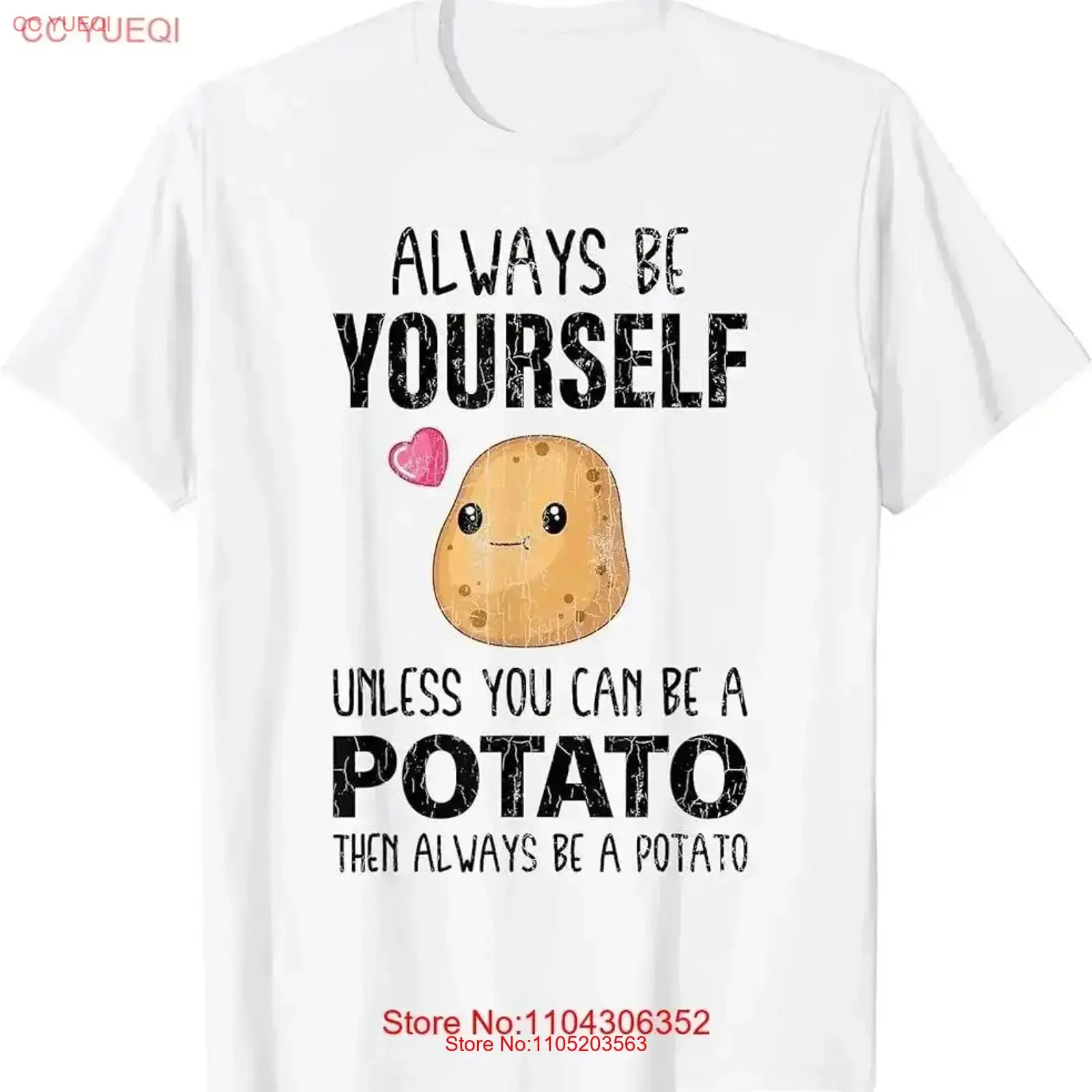 Be Yourself Potato Funny Potatoes Vegetables T Shirt vintage Washed fashion Soft Stylish Breathable Stretched Slightly