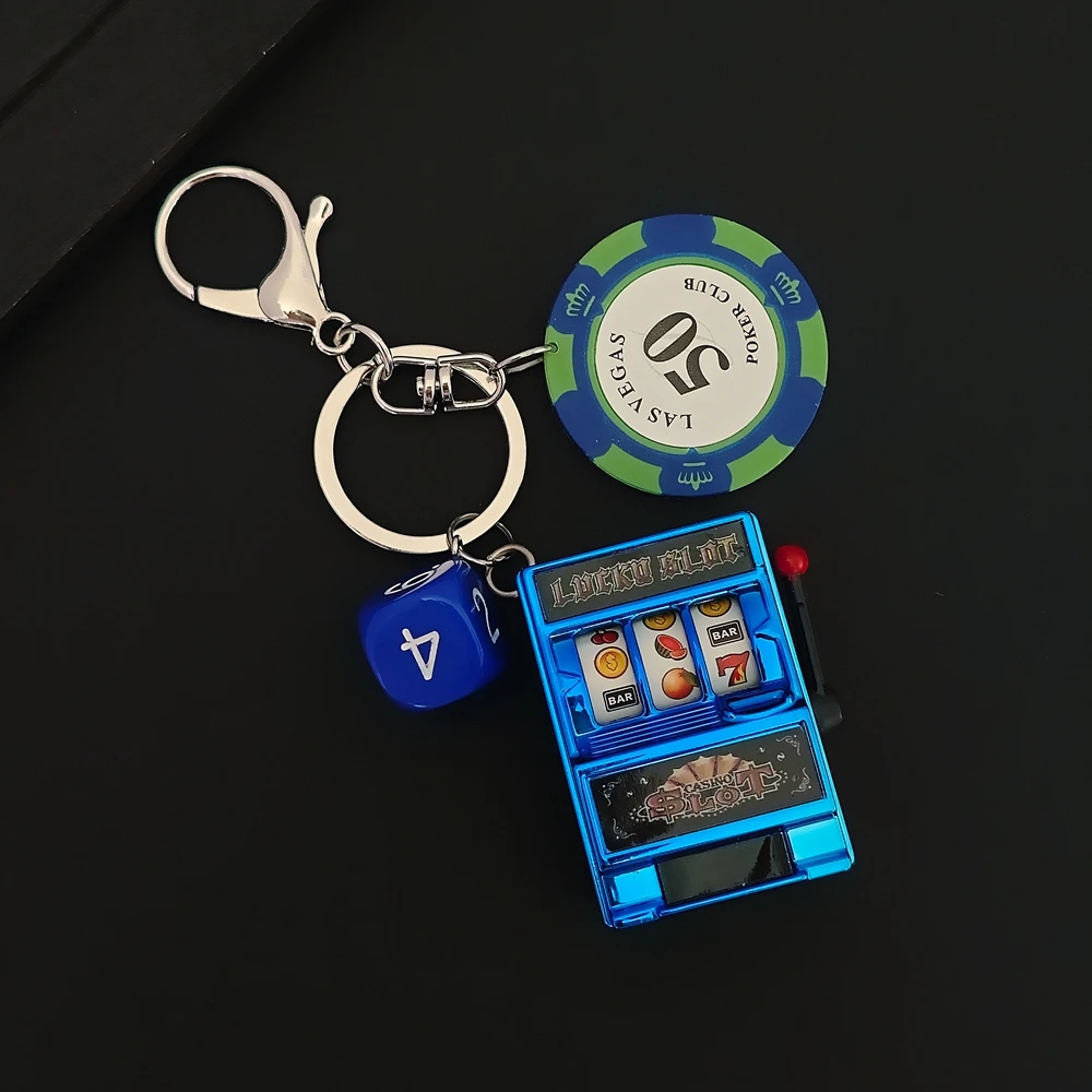 جديد القمار النرد المفاتيح الأسود ثمانية آلات الفاكهة حلقة رئيسية لاس فيغاس رقاقة بوكر النبيذ قلادة الحصول على هدية الرجال الغنية