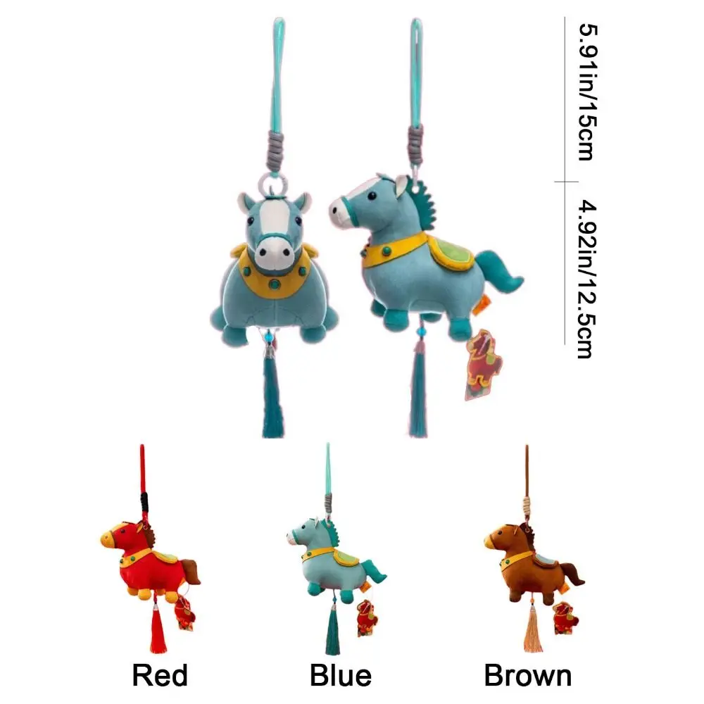 Leuke Cartoon Stijl Zodiac Pony Ultrazachte Gevulde Lucky Pony Sleutelhanger Realistisch Paard Hangers Vrienden Zegen Cadeau