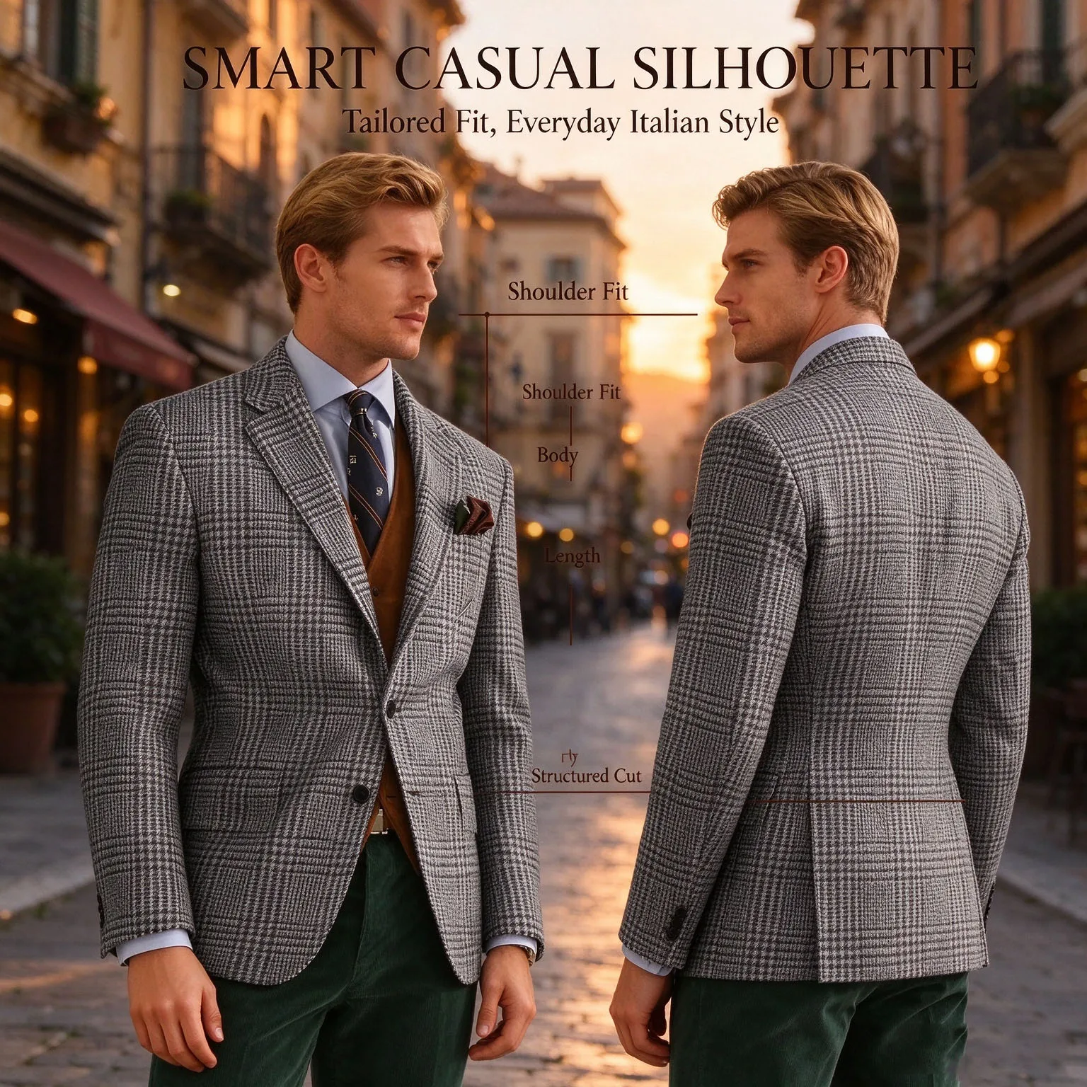 Autumn Winter Men's Suits Jacket Formal Single-Breasted Plaid Blazer Tweed Wear Tuxedos Business Casual Party Men Sport Coats image 6