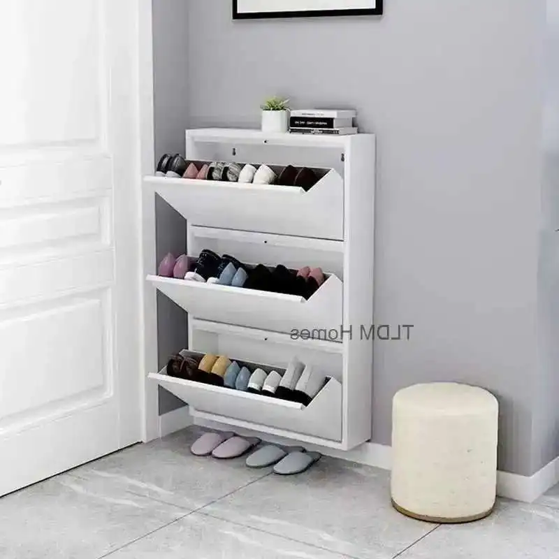 

Современная узкая полка для обуви, домашняя эстетическая мебель для гостиной, наклонные вертикальные деревянные шкафы для хранения обуви для прихожей k